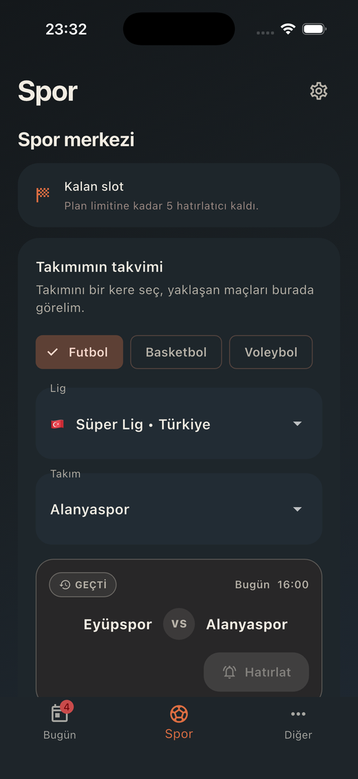 Ripo spor sekmesi: Süper Lig takım fikstürü